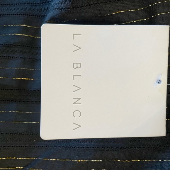 NWT La Blanca Black Cut out Front Tie Dress in XS - Picture 6 of 11